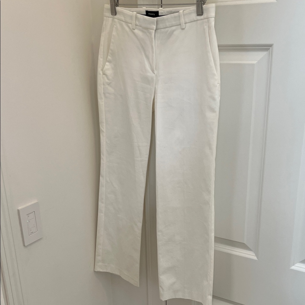 Theory white Trousers pants size 0